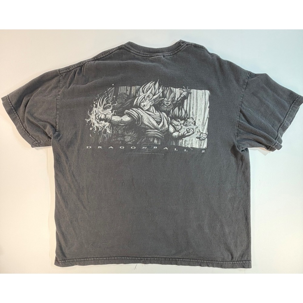 Vintage 2002 Dragon Ball Z Goku Vegeta Gohan Graphic T-Shirt Black XL Anime Tee